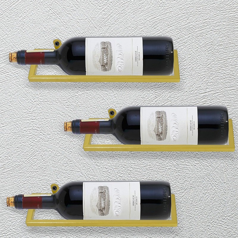 UOIENRT 6Pcs Wall-Mounted Wine Racks, Rectangular Wine Rack Wine Bottle