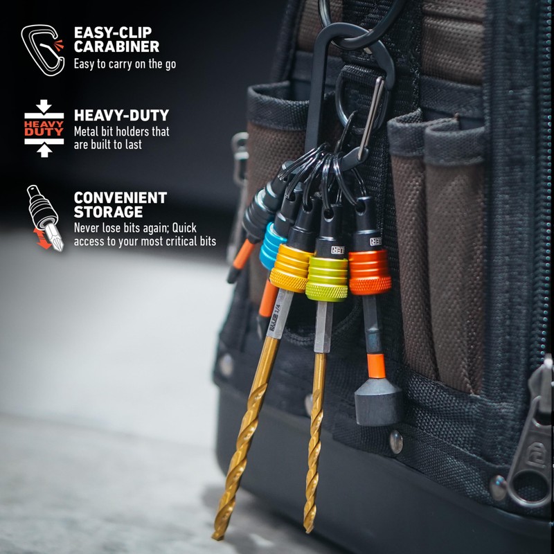 Railer Bit Holder Keychain 5pc - 1/4 inch Hex Shank