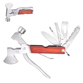 Multitool Camping Gear 12 in 1 Mini Hammer Survival Tool for Men Multipurpose Tool for Home, Camping Equipment，Work, Hammer, Pliers, Survival Knife (Axe)