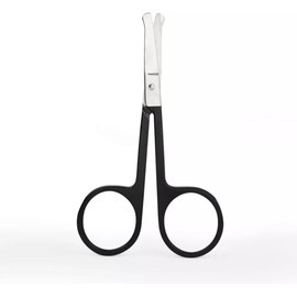 Tijeras de vello facial curvo y redondeado para hombres y mujer, tijeras para cortar el vello de la nariz, Barba, Bigote, ceja, pestañas, cutícula, punta afilada, curva y redonda, grooming. (19406)