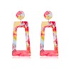 MALOYANVE Acrylic Dangles Drop Earrings for Women Multicolor Square Resin