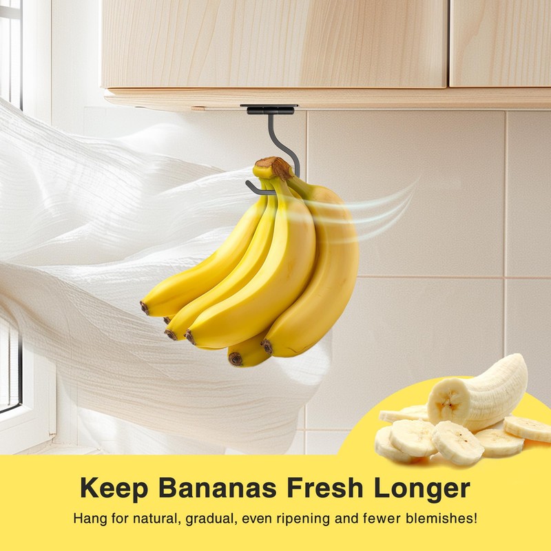 bussdis Short Banana Hook Under Cabinet - 2 Pack Adhesive