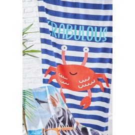 Catherine Lansfield Crabulous Beach Towel Blue