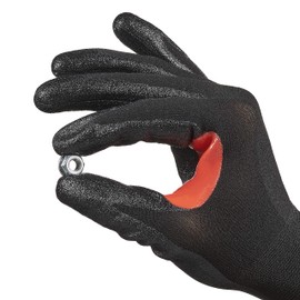 Honeywell 10 Pairs CoreShield™ Cut Resistant Work Gloves, Black/Red, Cut Level A, Nitrile Microfoam Coating, Washable, Touchscreen Capacitive, Size 9/L, 21-1515B/9L