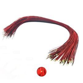 Vrabocry 0805 Red SMD Micro 20 mA LED Diodes Soldered Mini LED Light Diode with 30 cm Long Micro Stranded Cables for DIY Model Making Decor Pack of 20