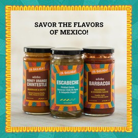 Ya Oaxaca - Marinade & Escabeche Variety Pack - Includes 1 jar ea Barbacoa, Honey Orange Chintestle, & Escabeche - Great Marinade for Chicken, Pork, Steak, or Veggies - Gluten Free - 12oz (Pack of 3)