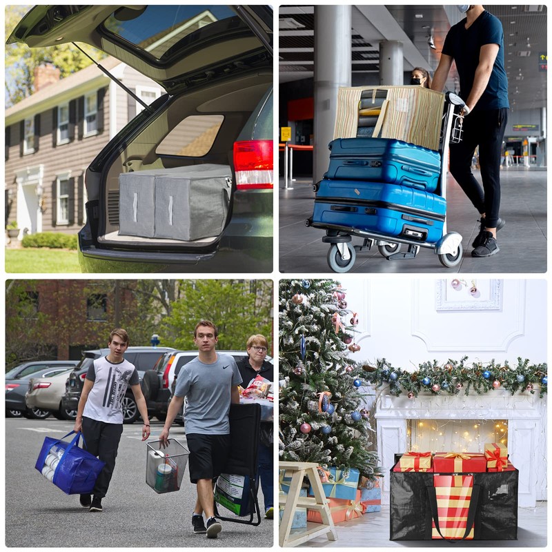 BALEINE 4-Pack Oversized Moving Bags with Reinforced Handles, Heavy-Duty Storage