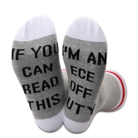 JXGZSO ECE Teacher Socks Preschool Teacher Gift You Can Read This I'm An ECE Off Duty Socks ECE Off Duty Gift (An ECE Off Duty 1 Pair)