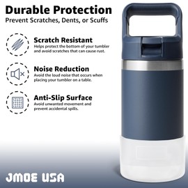Jmoe USA Silicone Boot for Yeti Rambler Jr 12oz and 18oz Bottle | 2mm Sleeve | Anti-Slip Boot | Protector for the Bottom of your Bottle | Protects Against Damage | BPA Free Silicone (Frosted)