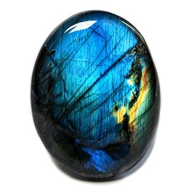 Eusice - Labradorite PalmStone, Natural Stone from Madagascar, 100% Handcrafted & Handmade, Ethical Healing Stone for Well-Being, Lithotherapy, Meditation and Yoga