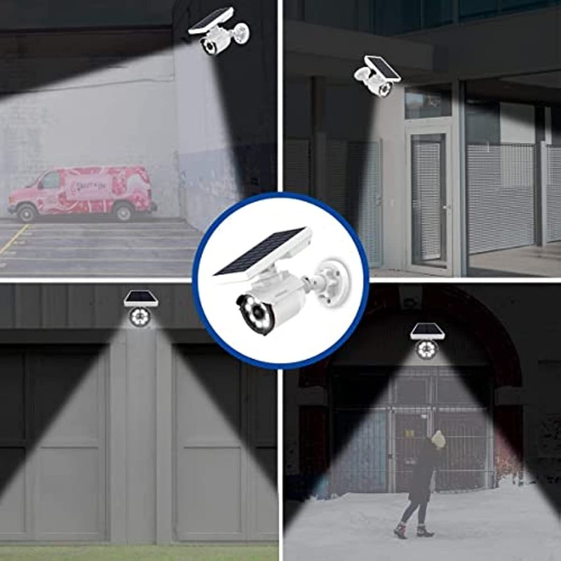 OOSSXX Solar Powered Outdoor Wireless Fake Camera Wire Free Solar