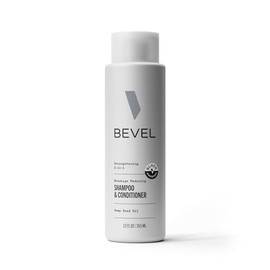Bevel Champú y acondicionador para hombres con aceite de semilla de cáñamo y biotina, fórmula fortalecedora 2 en 1 acondiciona e hidrata el cabello pa