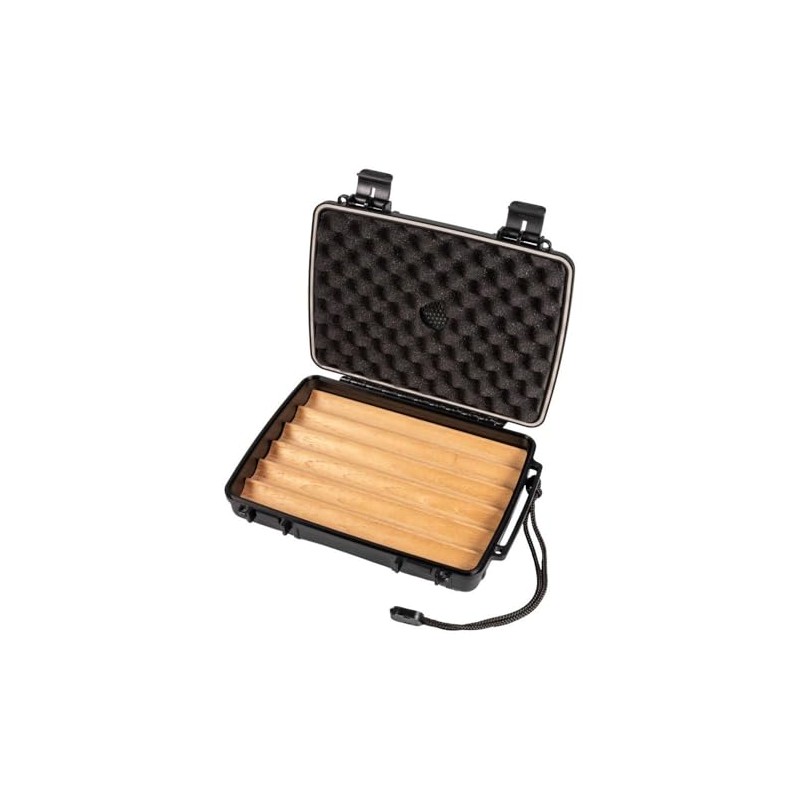 Passatore Cigar Case Black Acrylic Travel Humidor for 6 Cigars