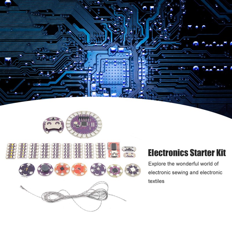 Lilypad Kit, Conductive PCB Sewing Thread Kit, Electronic Starter Kit,