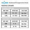 Ez Sox Compression Socks (S/M, Black/Grey)