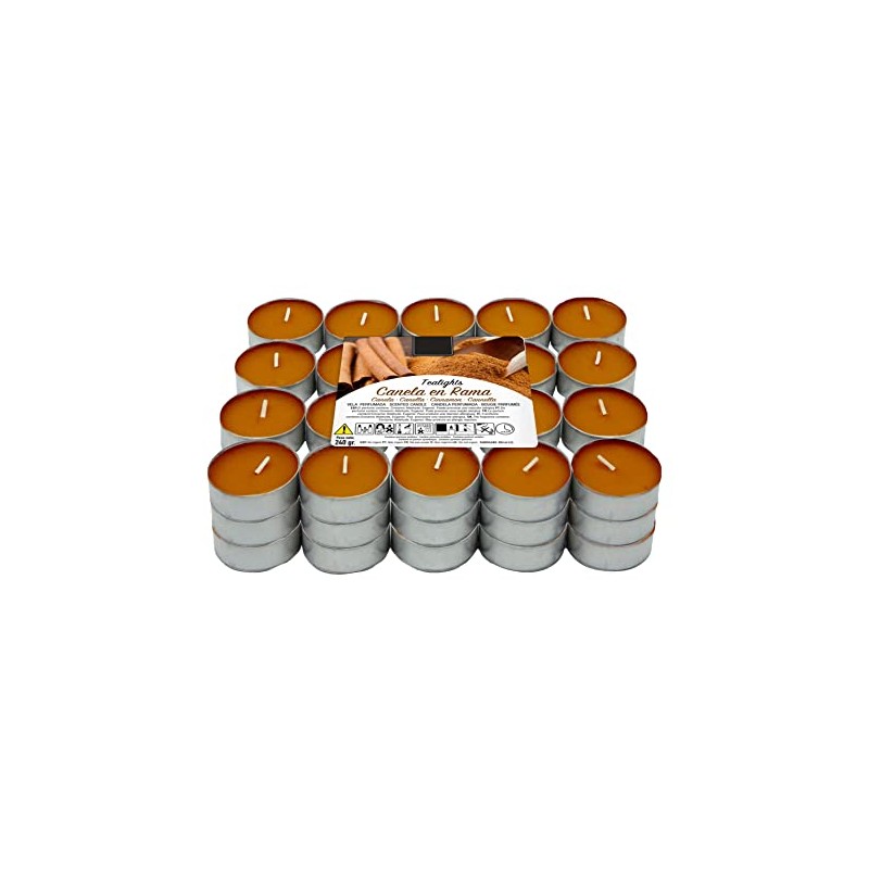 Pack of 60 Scented Tea Lights Cinnamon Sticks
