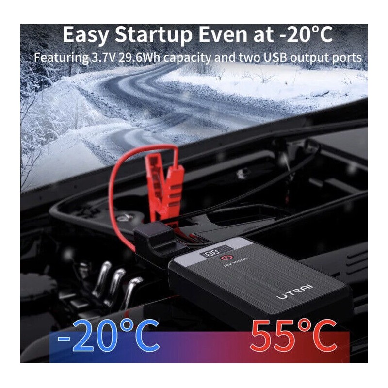Utrai Portable Car Battery Mini Jump Starter Dual USB Output