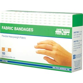Heavyweight Bandages, Rectangular/Square, 3", Fabric, Non-Sterile Box of 100