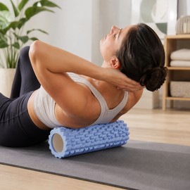 5-in-1 Foam Roller Set for Post-Workout Stretching – Massage Roller with Stick, Ball, Resistance Band and Carry Bag
