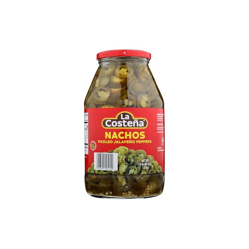 La Costeña Nacho Sliced Pickled Jalapeños, 64 Oz Jar