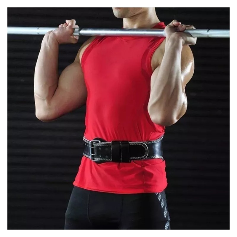 JM Cinturón Levantamiento Gym Amohadilla Piel Sintética Premium