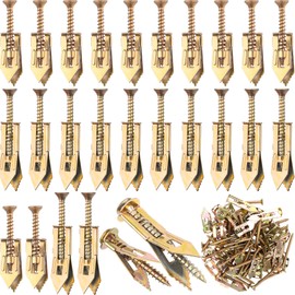 PAGOW 80 Pcs Self-Drilling Anchors, 2 Sizes Anchors and Screws for Heavy Duty, Metal Screw Anchors Kit, No Drill and Holes in Wall (1.37"+1.77")