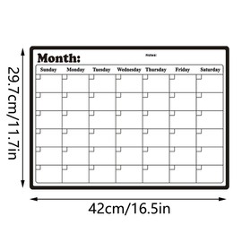 Monthly Planner Whiteboard, A3 Magnetic Fridge Calendar with 5 Magnetic Pens and 1 Magnetic Board Eraser, Reusable to Do List for Home Office