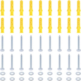 18 PCS Heavy Hex Self Tapping Screws and Nylon Expansion Wall Plugs for Brackets and Brick Fixging,M8 x 50 mm