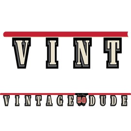 CREATIVE CONVER Vintage Dude Milestone 50th Birthday Jointed Party Banner (1)