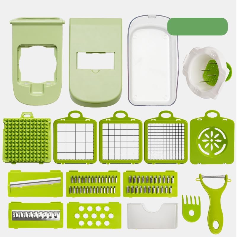 17-in-1 Vegetable Chopper, Multifunctional Veggie Chopper Dicer, Vegetable Cutter with