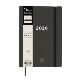 Finocam - Dotted Diary 16 Months 2025 2026 Horizontal Week to View September 2025 - December 2026 (16 Months) Black International