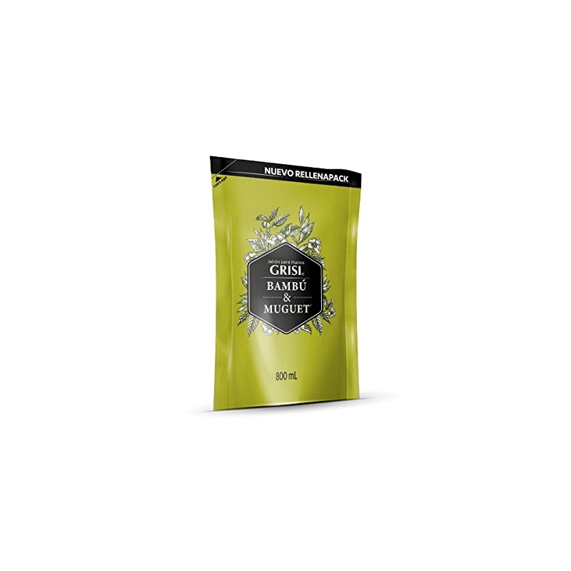 Grisi, Jabón Líquido para Manos Bambú Muguet Rellenapack, 800 ml