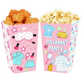 LaVenty Pajama Party Popcorn Boxes Sleepoever Party Popcorn Boxes Slumber Party Favor Bags Boxes
