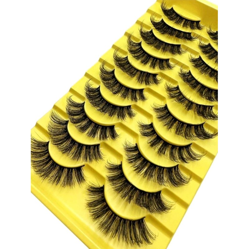 Dramatic 6D Mink False Eyelashes, Super Fluffy Wispy Style, 10