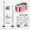 SWIFTIRON Spin Mop and Bucket with Wringer Set for Home,360°