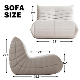YVDNHP Bean Bag Chair for Adults, Oversized Fireside Chair Comfy Lazy Floor Sofa, Single Seat Sofa Couch Memory Foam Bean Bag Sofa for Living Room, Bedroom Apartment Office (Beige)