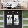 Easter Dish Towels, Black Plaid Kitchen Towels, Happy Easter Bunny