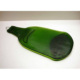 Up Cycled Large Olive Green Wine Bottle Bar Cutting or Cheese Board