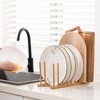 HBlife Heighten and Widen Bamboo Dish Dying Rack Pot Lid