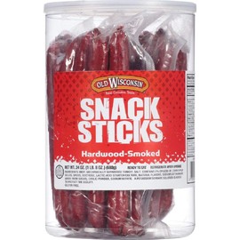 OLD WISCONSIN Beef Snack Sticks, High Protein, Gluten Free, 24 Ounce Resealable Jar