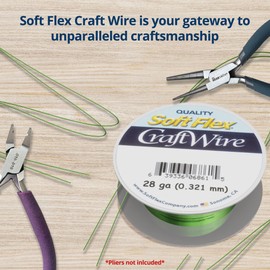 Soft Flex 28 Gauge Craft Wire - 120 Feet 1 Spool in a Pack - Tarnish Resistant Wire for Jewelry Making