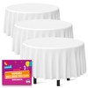 3pk White Round Table Cloth Disposable | 140cm Party Round