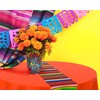 Oudain 6 Pcs Fiesta Tablecloth 84 Inch Plastic Tablecover Waterproof
