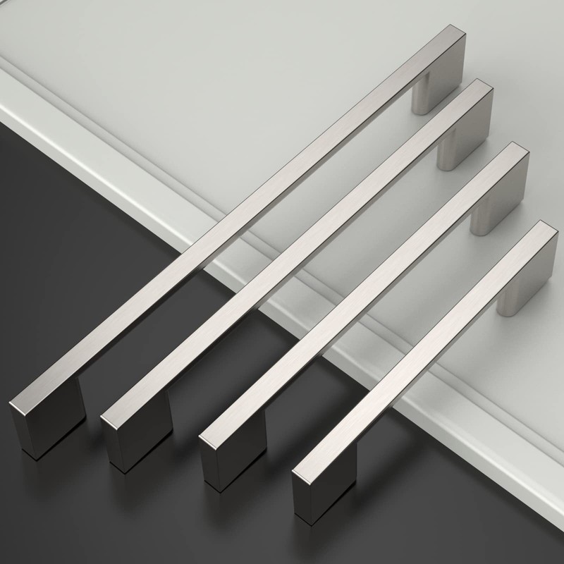 Amerdeco 10 Pack Brushed Satin Nickel Cabinet Pulls 7.5 Inch(192MM)