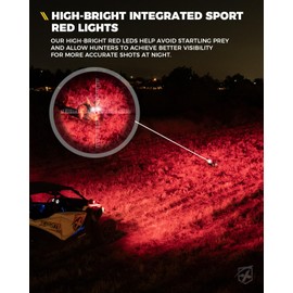 Xprite UTV Side Mirrors with Red LED Spot Light for 1.75"-2" Roll Cage
