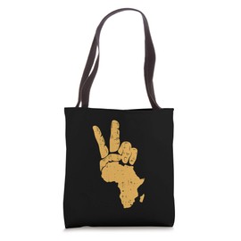 Peace Africa Hand Sign African Map Black Pride History Tote Bag