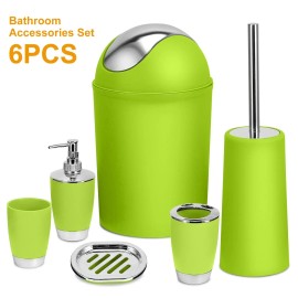 Complete 6-Piece Bathroom Ensemble with Soap Dispenser and Toothbrush Holder Premium Bath Hardware SetColor: Blue Color