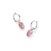 Kendra Scott Hallie Huggie Earrings, Silver-Plated Brass, Sunrise Watercolor Illusion,
