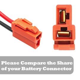 2PCS Battery Wire Harness Connector Compatible with 12-Volt Ride On Vehicle with red 2 pins Connector, 12 Gauge Wire, 40A Replaceable Fuse