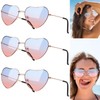 Pack of 3 Heart Party Glasses, Colourful Sunglasses Heart, Hippie